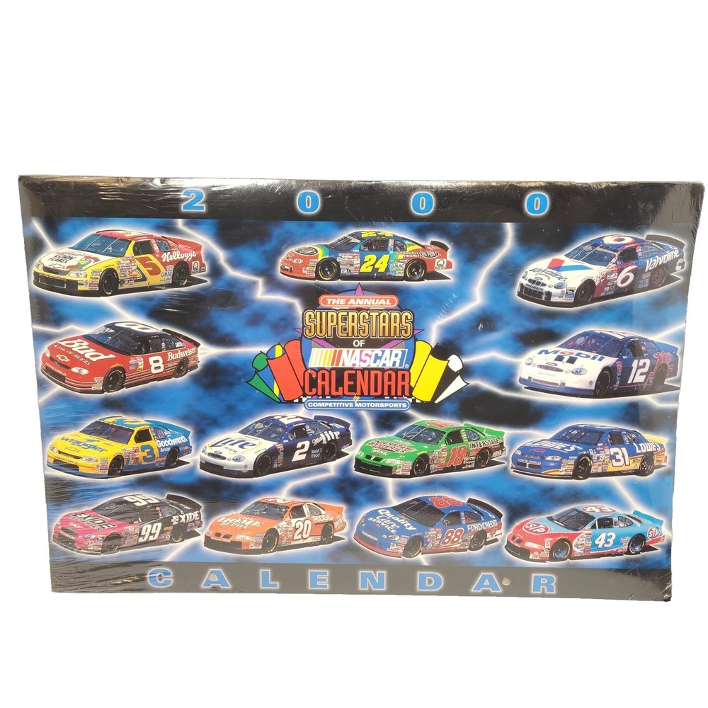 The Annual Superstars Of NASCAR Calendar, 2000 Calendar, 13 Photographs, NOS